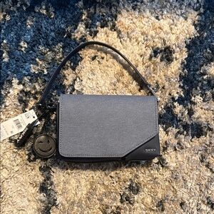 DKNY Mecca Navy Blue Denim Leather shoulder bag